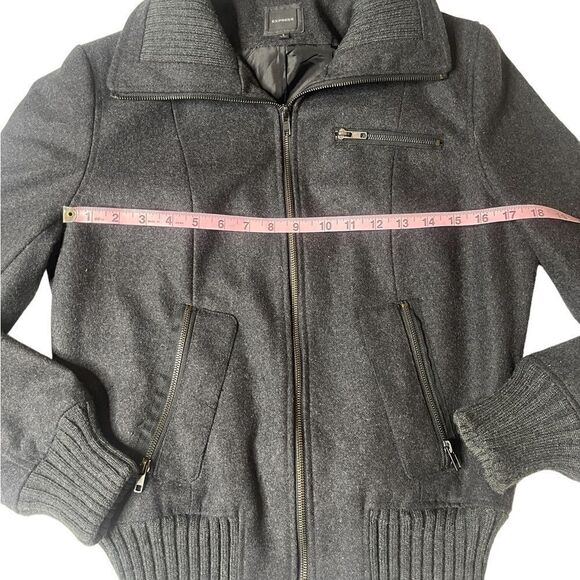 Express Charcoal Gray Wool Blend Bomber Jacket Size Large - Picture 14 of 15